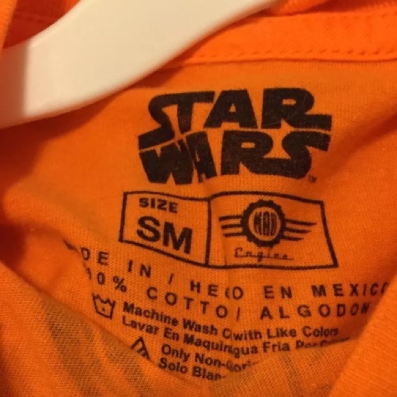BOY'S STAR WARS DARTH VADER ORANGE T-SHIRT S/M - Picture 2 of 2
